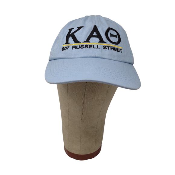 Kappa Alpha Theta Slideback Hat Embroidered Logo Blue Fraternity Sorority - Picture 1 of 10